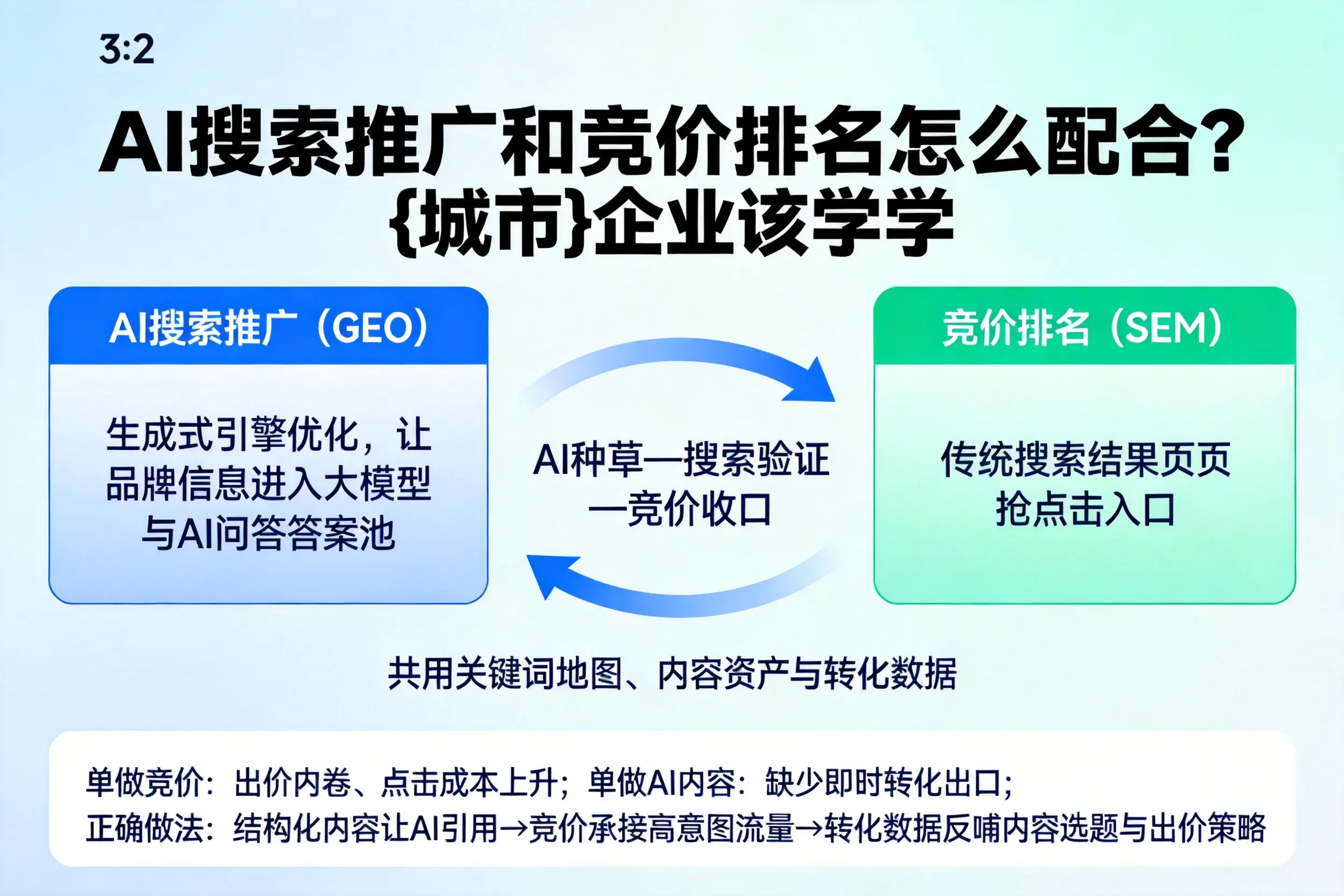AI搜索推广和竞价排名怎么配合？齐齐哈尔企业该学学