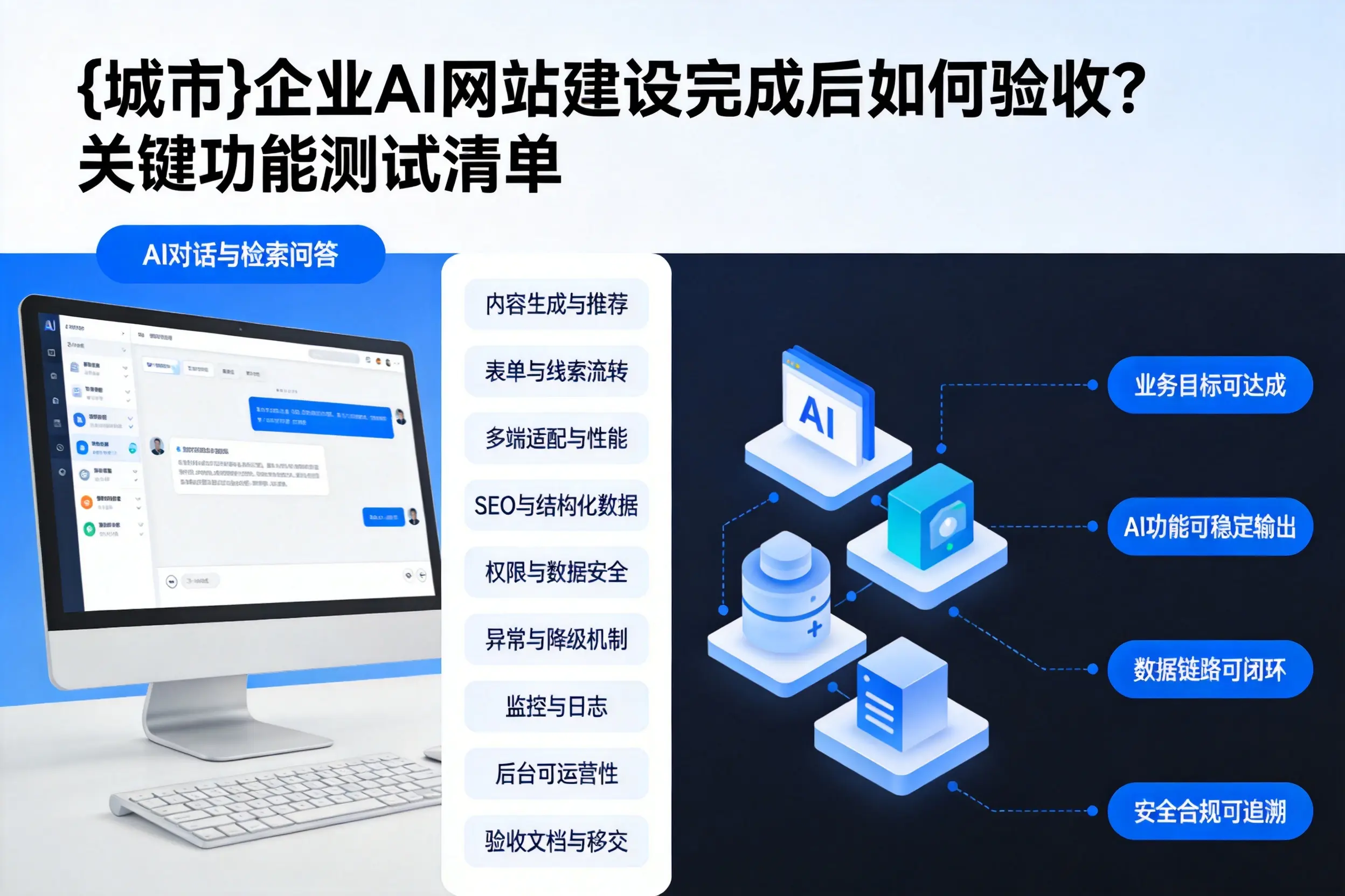 齐齐哈尔企业AI网站建设完成后如何验收？关键功能测试清单